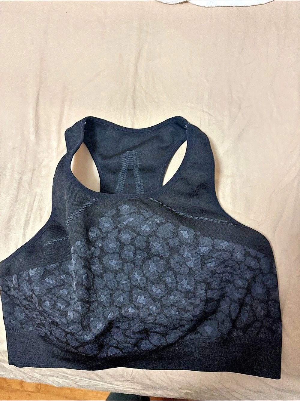 Ideology Women's Animal Print Sports Bra Black Large
